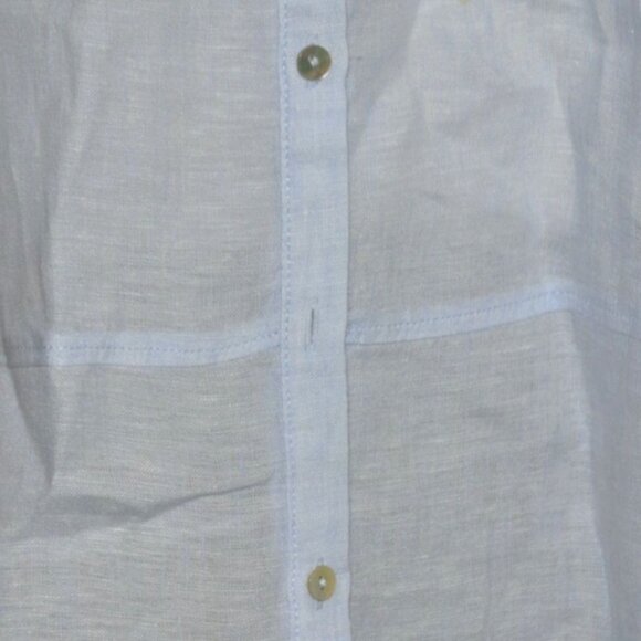 Tahari Womens Blue 100% Linen Button Up Tunic Blouse Size 2X Casual Lagenlook - Picture 8 of 13
